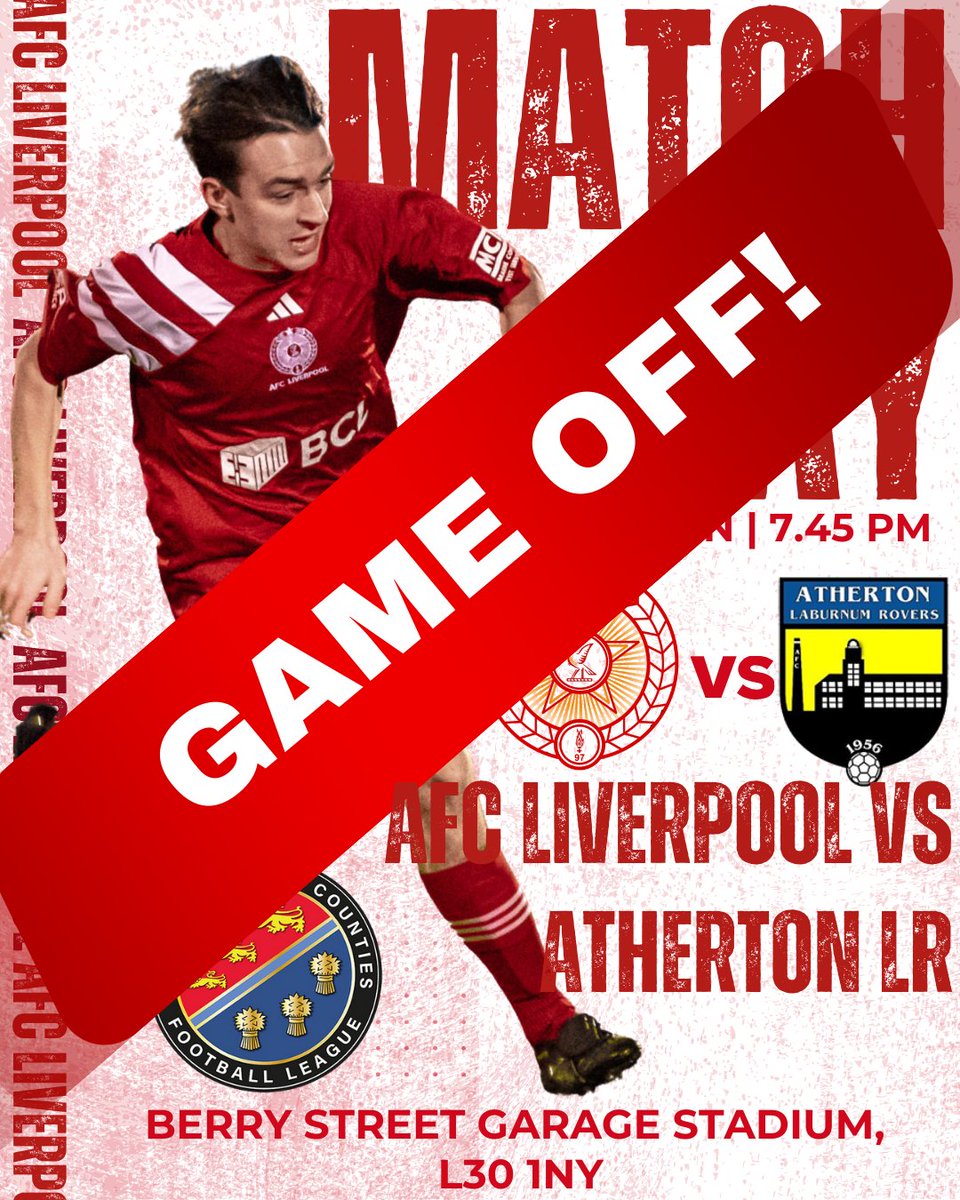 AFCLiverpool's tweet image. GAME OFF.
Following a pitch inspection, tonight’s game has been called off due to a waterlogged pitch. 
The same areas of the pitch affected previously haven’t dried out sufficiently, thus making them unsafe. 
Frustrating. 😮‍💨