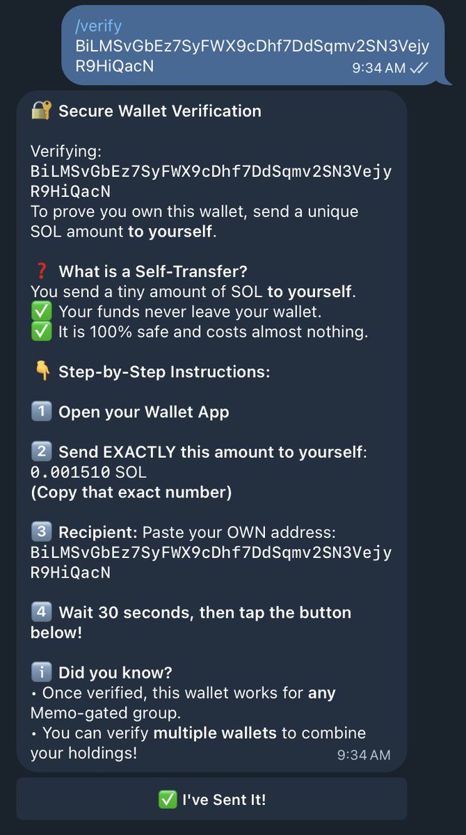 MemoOnSol's tweet image. Stop asking users to connect their wallets or sign up for sketchy third-party tools just to join your chat. 🛑

It kills your conversion rate and risks their security.

Have them send a magic-memo instead. Verified in less than a minute.

It's that easy.