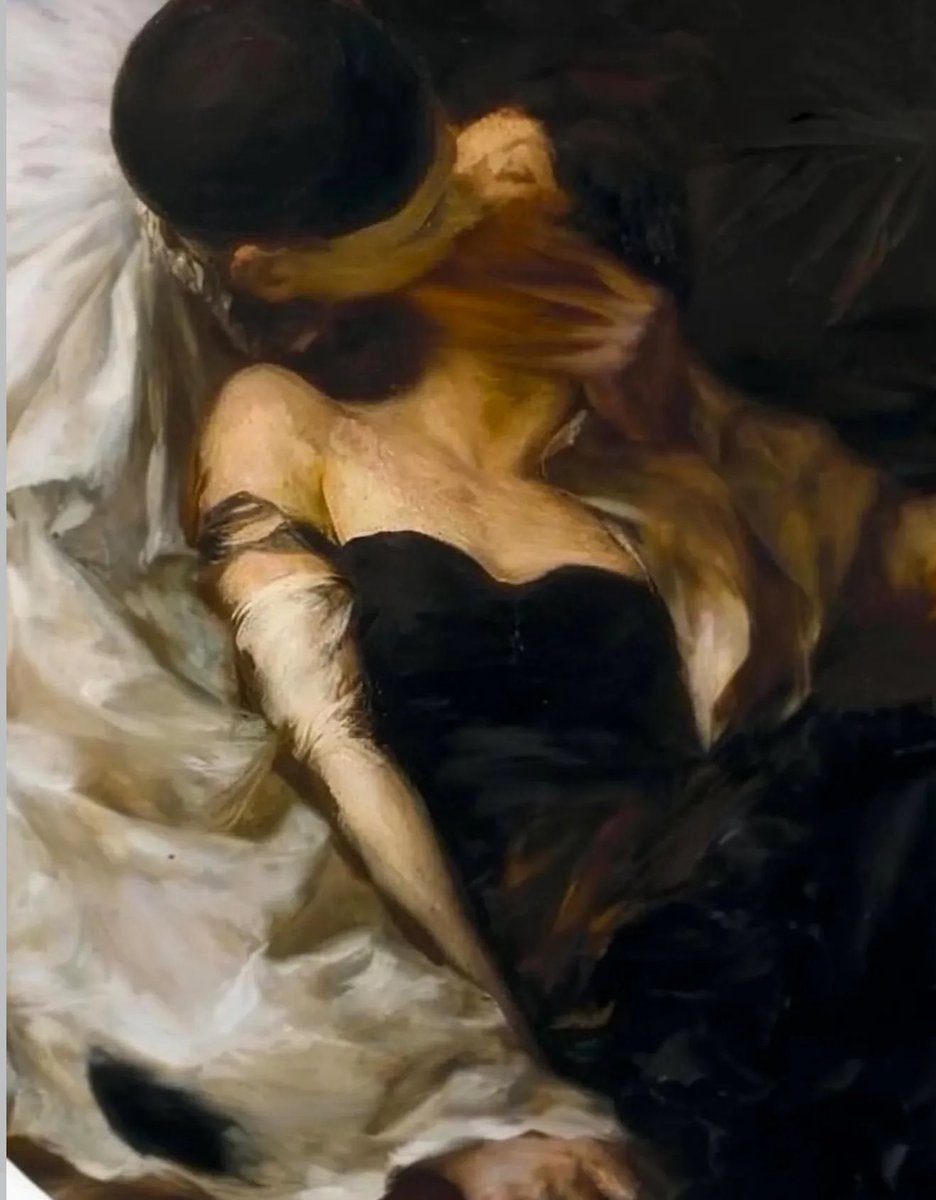 "Pierrot's Kiss". By Carlos Bonvalot (1893-1934). Oil on canvas.