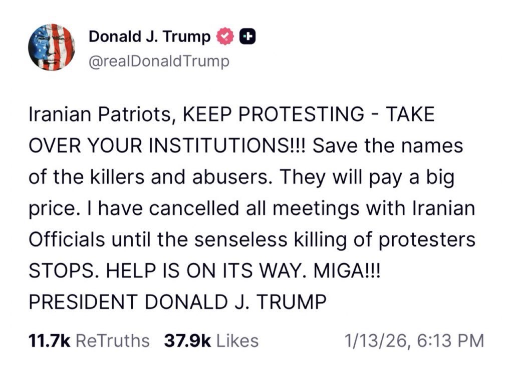 نام قاتلان اصلی مردم ایران را اعلام می‌کنیم:
۱-ترامپ ۲- نتانیاهو