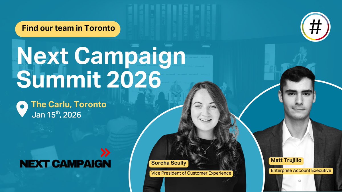 NationBuilder's tweet image. Sorcha &amp;amp; Matt from the NationBuilder team are headed to #NextCampaign Summit 🇨🇦

Catch them alongside Progressive Nation in a breakout on modern organizing, AI, and how campaigns can scale without losing the human touch.

See you in Toronto 👋

#NationBuilder #cdnpoli #Toronto