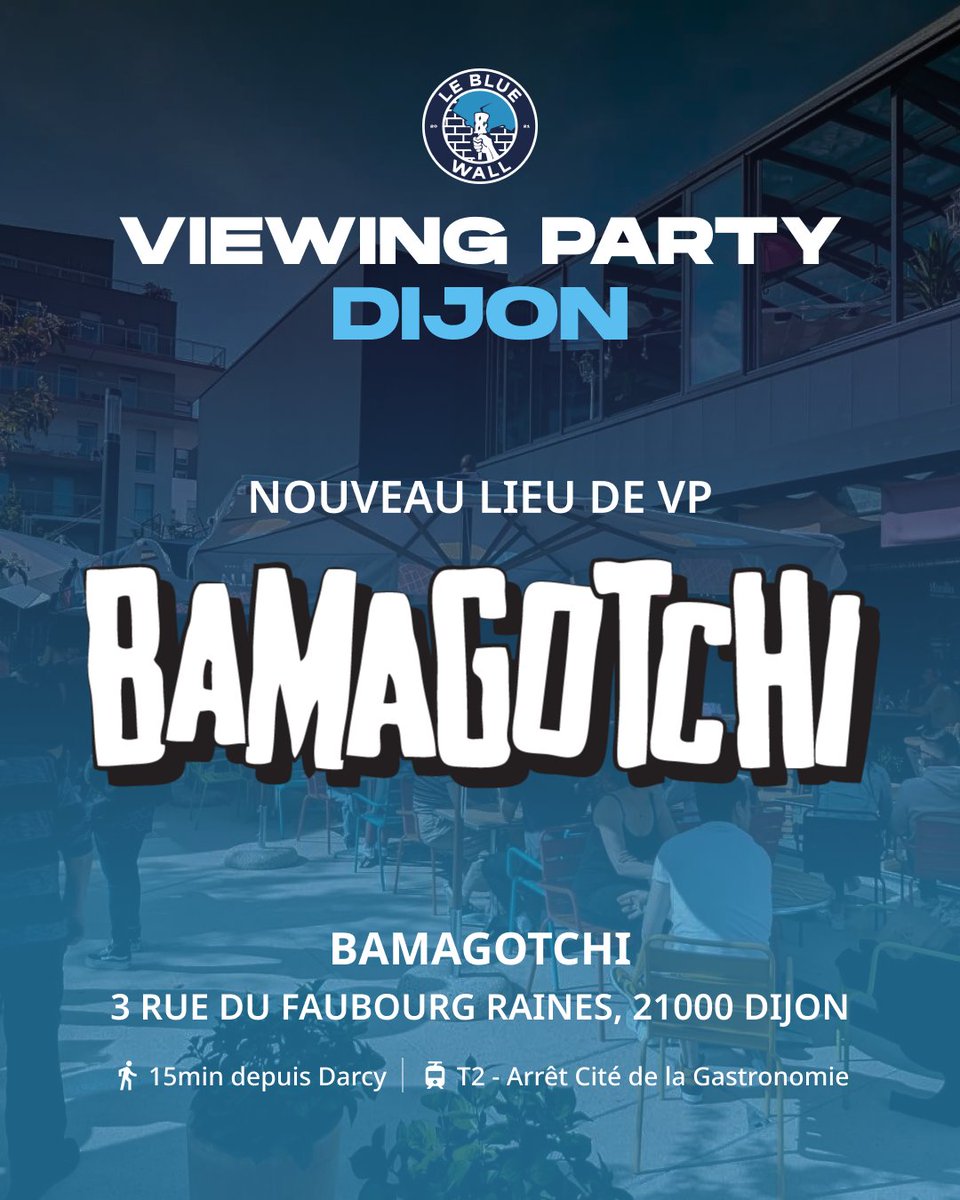 Les viewing parties #KCORP de #Dijon ont un nouveau domicile !

Dorénavant, rendez-vous au BAMAGOTCHI situé à la Cité de la Gastronomie !

📣 Salle privatisée 
🎥 Vidéo projecteur

On se retrouve très vite pour l'annonce de la prochaine VP 🫡