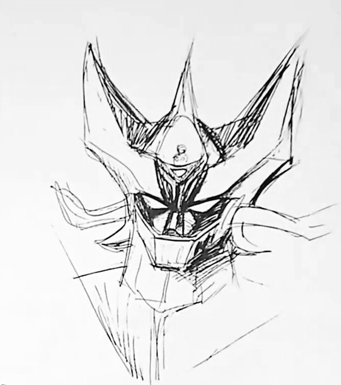 Drowkex_220's tweet image. I managed to find some old concept art of Great Mazinger from Nagai, turns out the Shin Mazinger design was entirely based around this old concept art from the 70s, the pilder matches too.

So the Shin Great Mazinger design was created based on these old sketches alone.