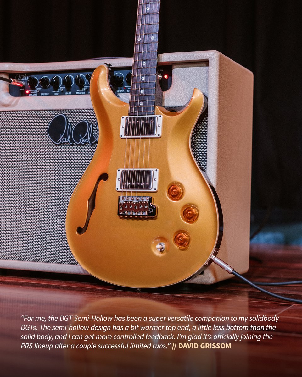 prsguitars's tweet image. After a couple successful limited runs, the DGT Semi-Hollow is officially being added to the PRS Core lineup! This new model offers the unique character of a semi-hollow body while carrying over the features you know and love from the Core DGT.