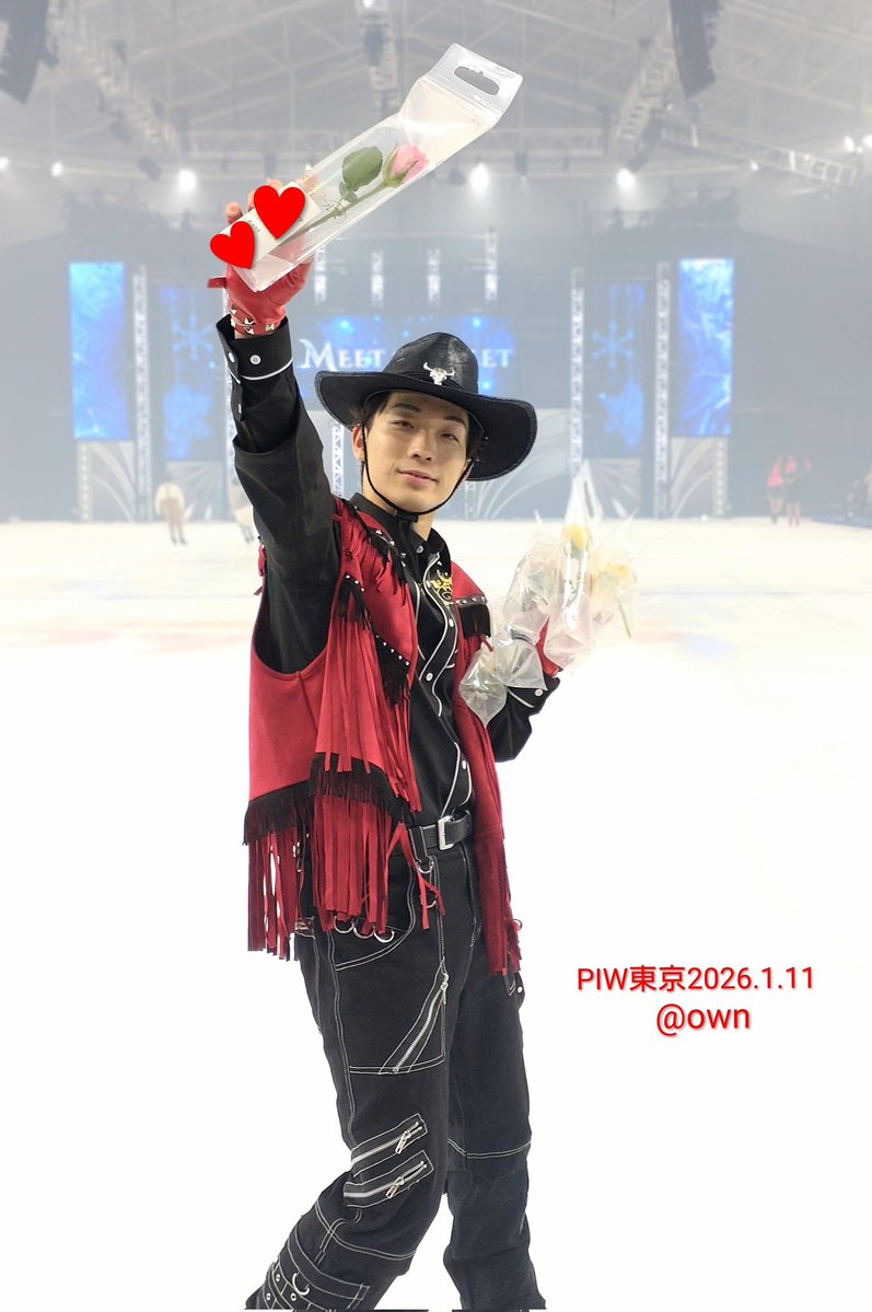 PIW東京 2026.1.11 昼公演
耀司くんのボヘミアン・ラプソディ最高でした✨️
ショートサイド正面から見られて感無量

よーじ君、お花に書いた長めのメッセージをすぐに読んでくださいました。優しい
次はIce Brave仙台が行きます。頑張って下さい！
#中野耀司
#PIW東京
#プリンスアイスワールド