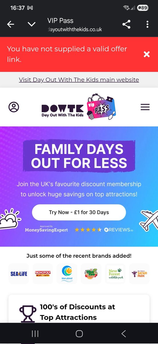 richy_smart91's tweet photo. @O2 I received an email saying I have won a 12-month days out with the kids pass. I have followed the link in the email from O2, but the next link to then go to the Days out With the Kids website says I dont have a valid link and a 404 error? https://t.co/XmiaD2aF5h