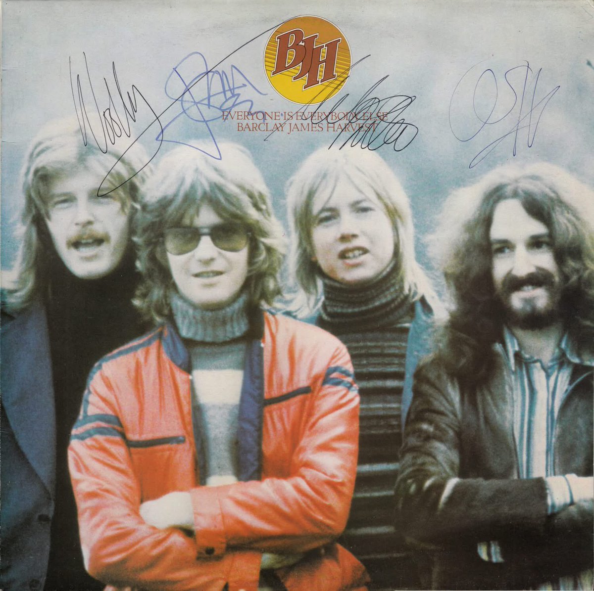 myRockworld memorabilia: Barclay James Harvest - Album Everyone Is Everybody Else - 1974 - Vinyl - very rare - fully vintage signed by Les Holroyd, John Lees, Mel Pritchard R.I.P. and Stuart „Woolly“ Wolstenholme R.I.P. 

Happy Birthday John Lees