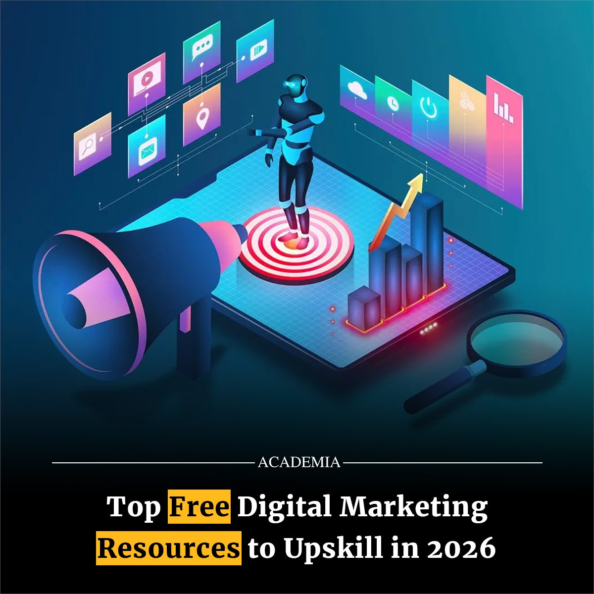 academiamag's tweet image. Digital marketing skills are essential in 2026. Learn SEO, social media, analytics, and ads using top free platforms like Google, HubSpot, and Meta. Start learning today without spending a rupee.
#DigitalMarketing #FreeLearning #SkillUp #Careers