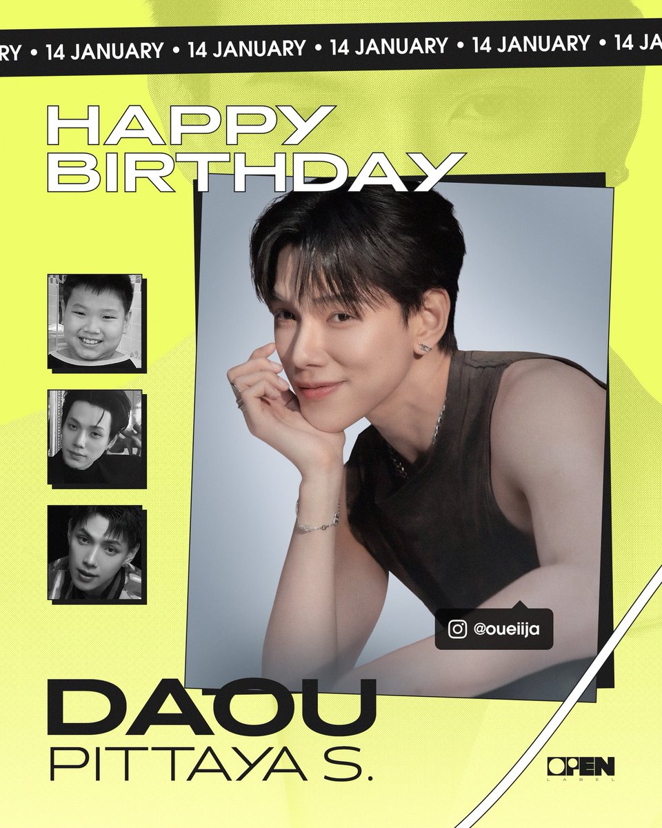 HAPPY BIRTHDAY 🎂 DAOU PITTAYA

14 มกราคม : สุขสันต์วันคล้ายวันเกิด [ ต้าห์อู๋ พิทยา ]

#DAOU #HAPPY_DAOU_DAY
#OPENLABEL