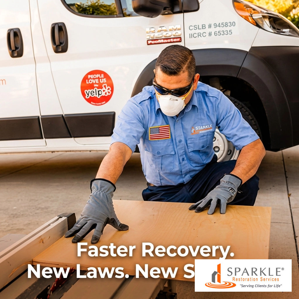 Good news, SoCal! Thanks to California’s new 2026 construction laws, Sparkle is speeding up disaster recovery projects with:
 
• Faster approvals
• Quick payments
• No more red tape

Need help rebuilding? DM us today! How can we serve you faster? 🛠️ 

#SparkleRestoration