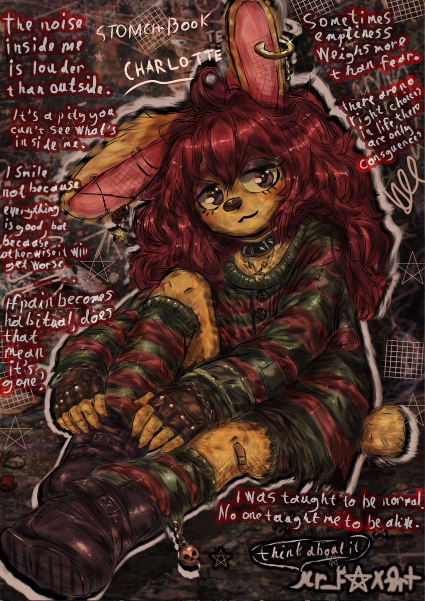 mr_Foxart's tweet image. Charlotte fanart Oh, read what's written there, you have something to think about. :3c  #stomachbook