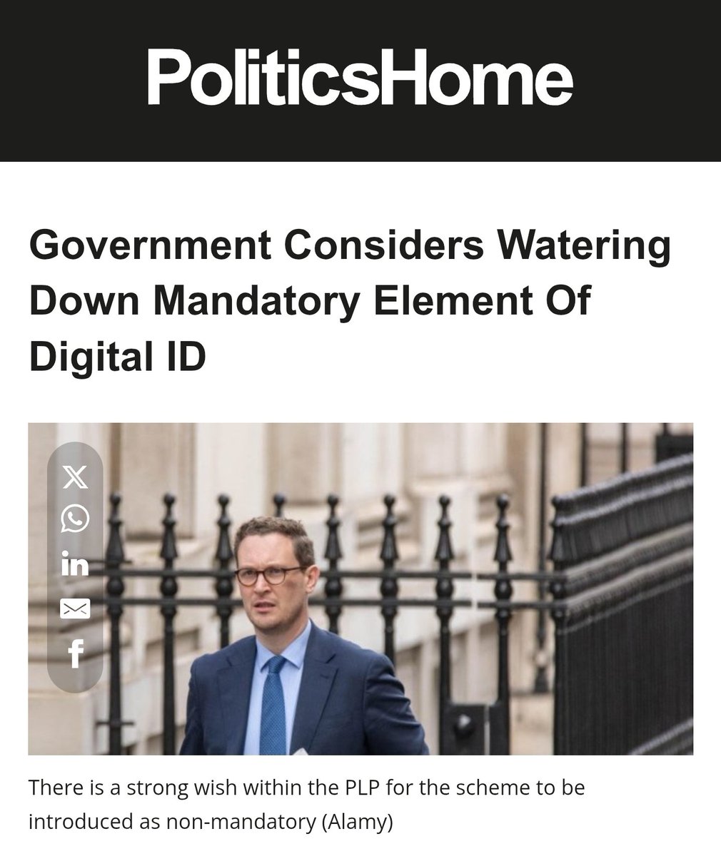 🚨🇬🇧 DIGITAL ID BACKDOOR EXPOSED AS GOVERNMENT TRIES TO SOFTEN LANGUAGE

The government thinks people are stupid. They are now talking about digital ID being “initially optional” as if that fools anyone.

Everyone can see the playbook. Start with voluntary schemes, push