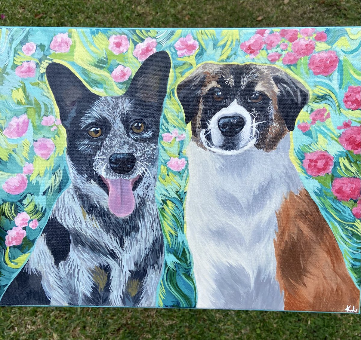 Commissioned piece on a 12” by 16” canvas! 🌷💌