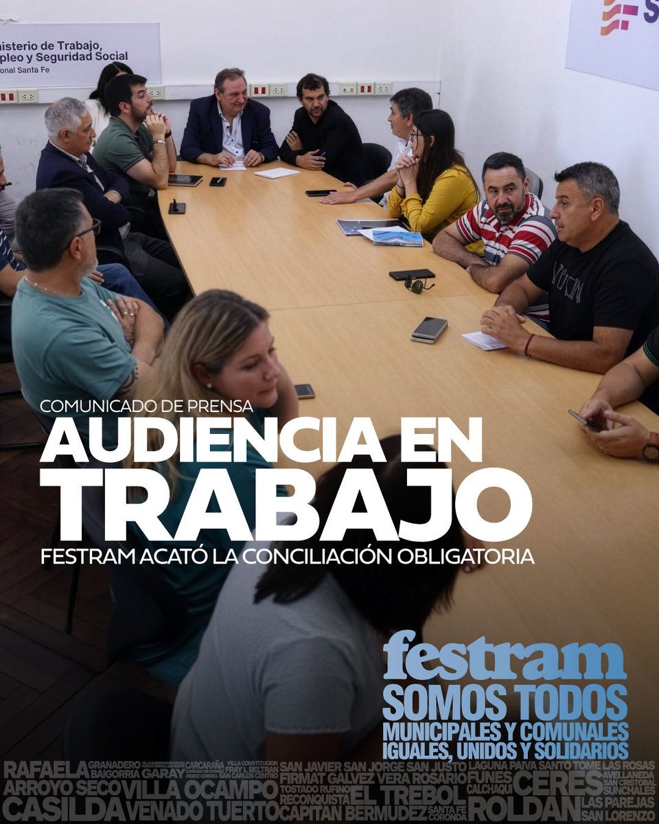 FESTRAM ACATÓ LA CONCILIACIÓN OBLIGATORIA

Asistió a la audiencia en el Ministerio de Trabajo.

municipales.org.ar/festram/festra…