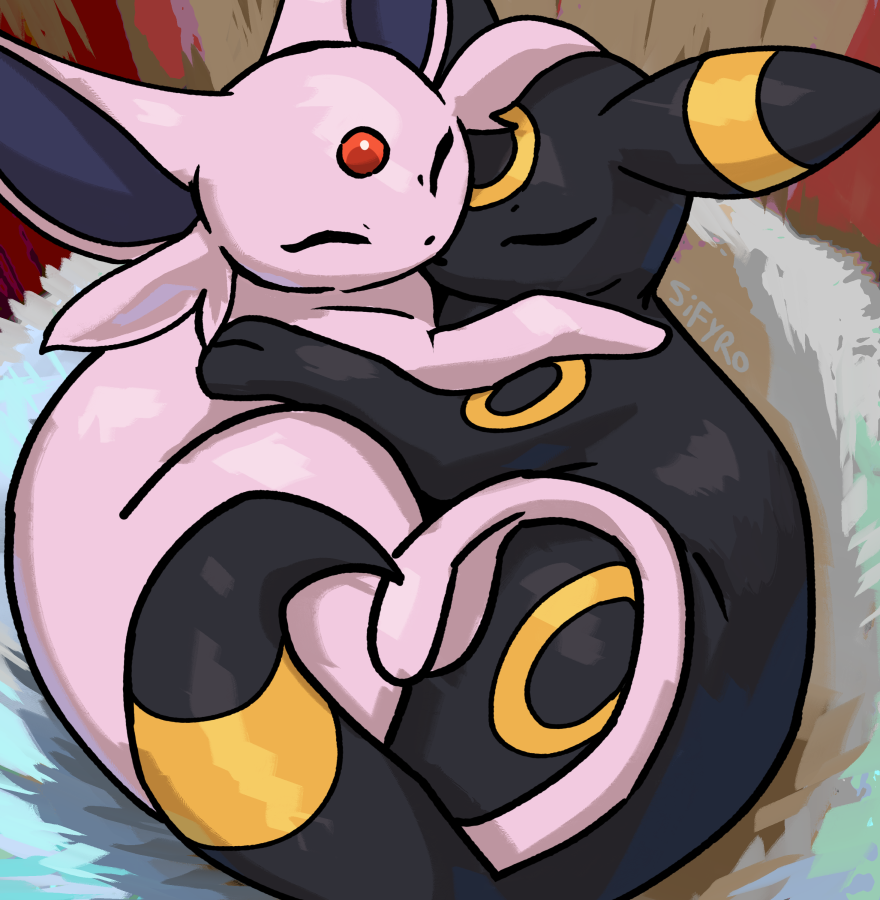 sifyro's tweet image. More umbreon x espeon art uwu