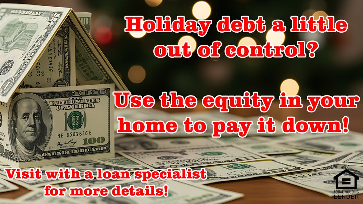 Did you spend a little more than expected during the holidays? Use the equity in your home to pay down the accumulated debt! Visit endurancefcu.org/loan-informati… for details.