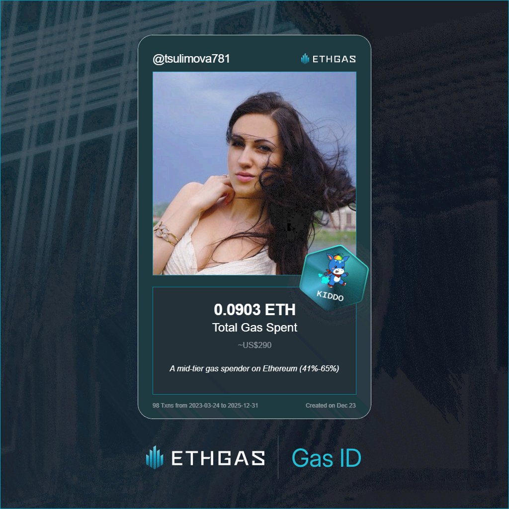 tsulimova781's tweet photo. Leveled up in the Great Gas Reckoning with ETHGas! 💪

Kiddo Jack status: 0.0903 ETH gas spent, 25 Beans earned—supporting the Gasless Future!

Claim your Gas ID at https://t.co/lKecUfv7ku https://t.co/PH3Ad5oBhA