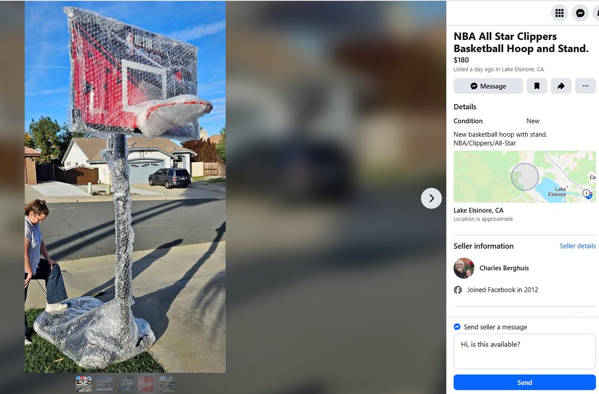 RikDaddy's tweet photo. You enter to get a free Clippers hoop then turn around and try to sell it. Nasty work https://t.co/24ONDVkr9L