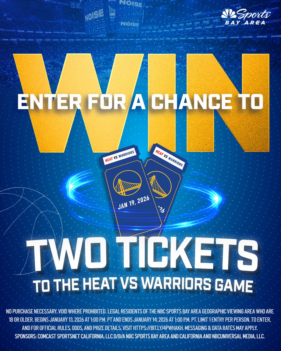 🚨 GIVEAWAY TIME, DUB NATION 🚨

We’re giving away two (2) tickets to the Warriors game at Chase Center on January 19! 🏀🔥

Here’s how to enter ⬇️
1⃣ Follow <a href="/NBCSWarriors/">Warriors on NBCS</a>
2⃣ Like this post
3⃣ Reply to this post and tag <a href="/NBCSWarriors/">Warriors on NBCS</a> + a friend