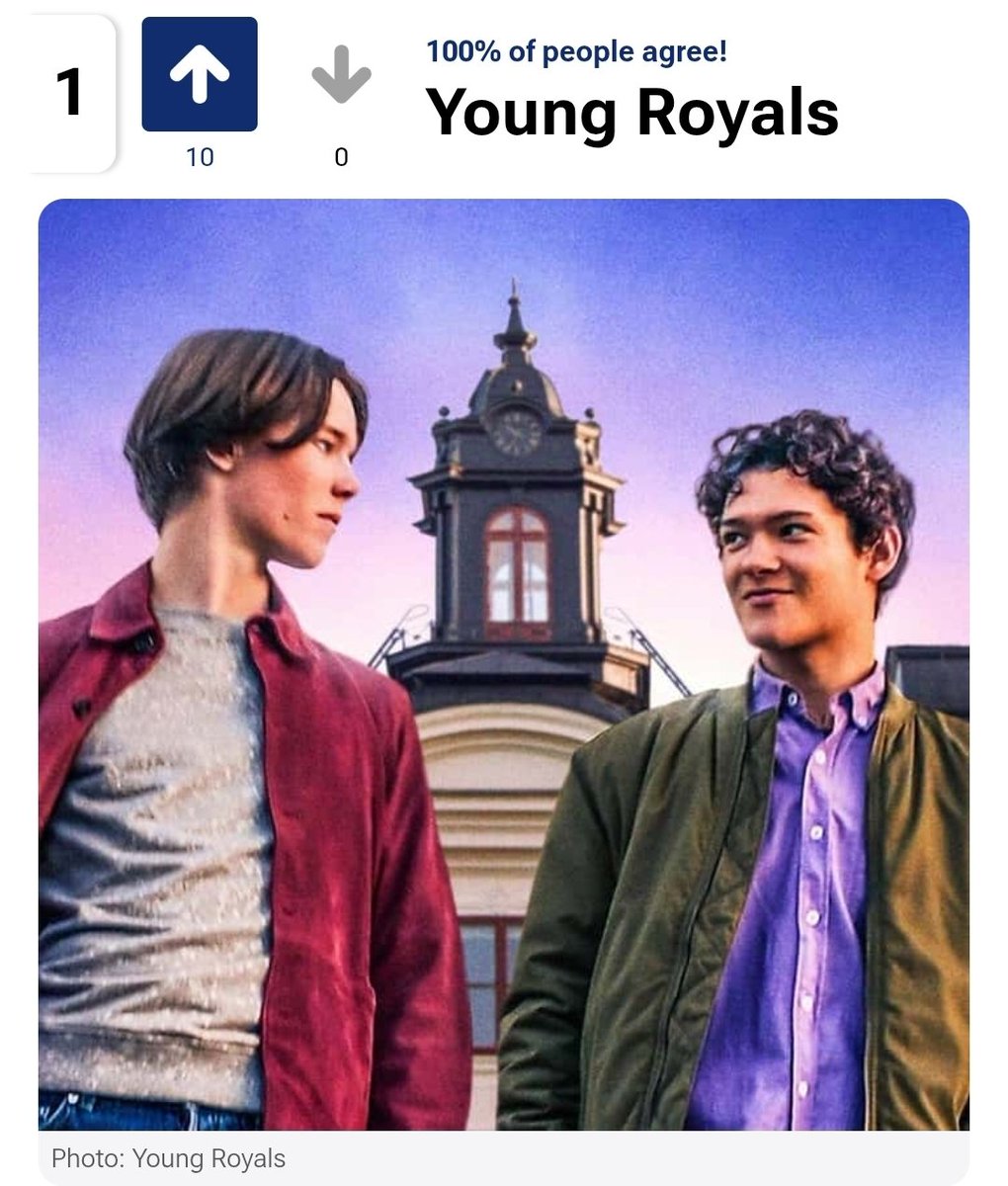 Mihaela5102's tweet image. "Young Royals" continues to be on the list of recommended shows to watch after "Heated Rivalry" 

ranker.com/list/shows-lik…