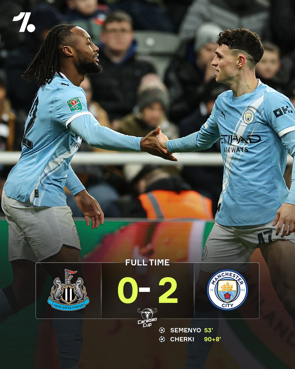 OneFootball's tweet image. City strike first on the road 💪

Away victory at Newcastle sets them up perfectly for the EFL Cup semi-final second leg at home ⚽🏆