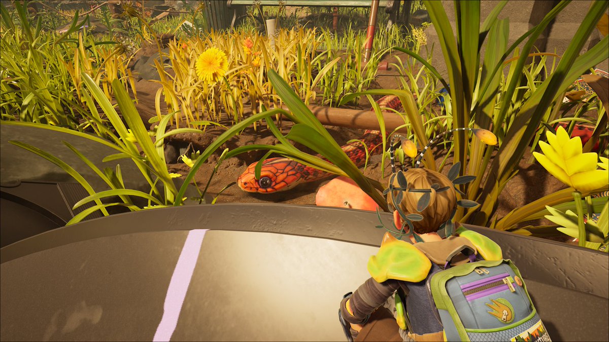 Uh the park now has a SNAKE!? I will name it Jormungandr! Loving the update <a href="/GroundedTheGame/">Grounded</a> ❤️😍 thank youuu!
.
.
#grounded #grounded2 #xbox :)