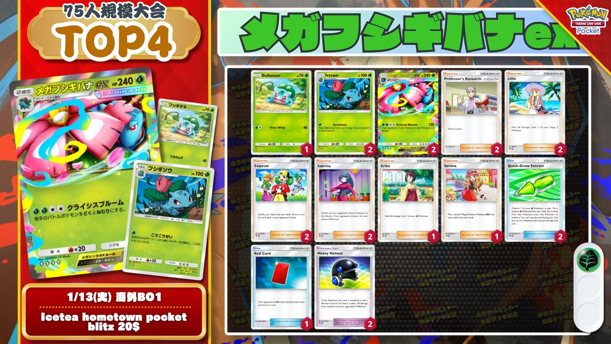 🌏 ポケポケ 大会結果｜1/13(火) 🌏 75人参加の大会で『ジバコイルオ