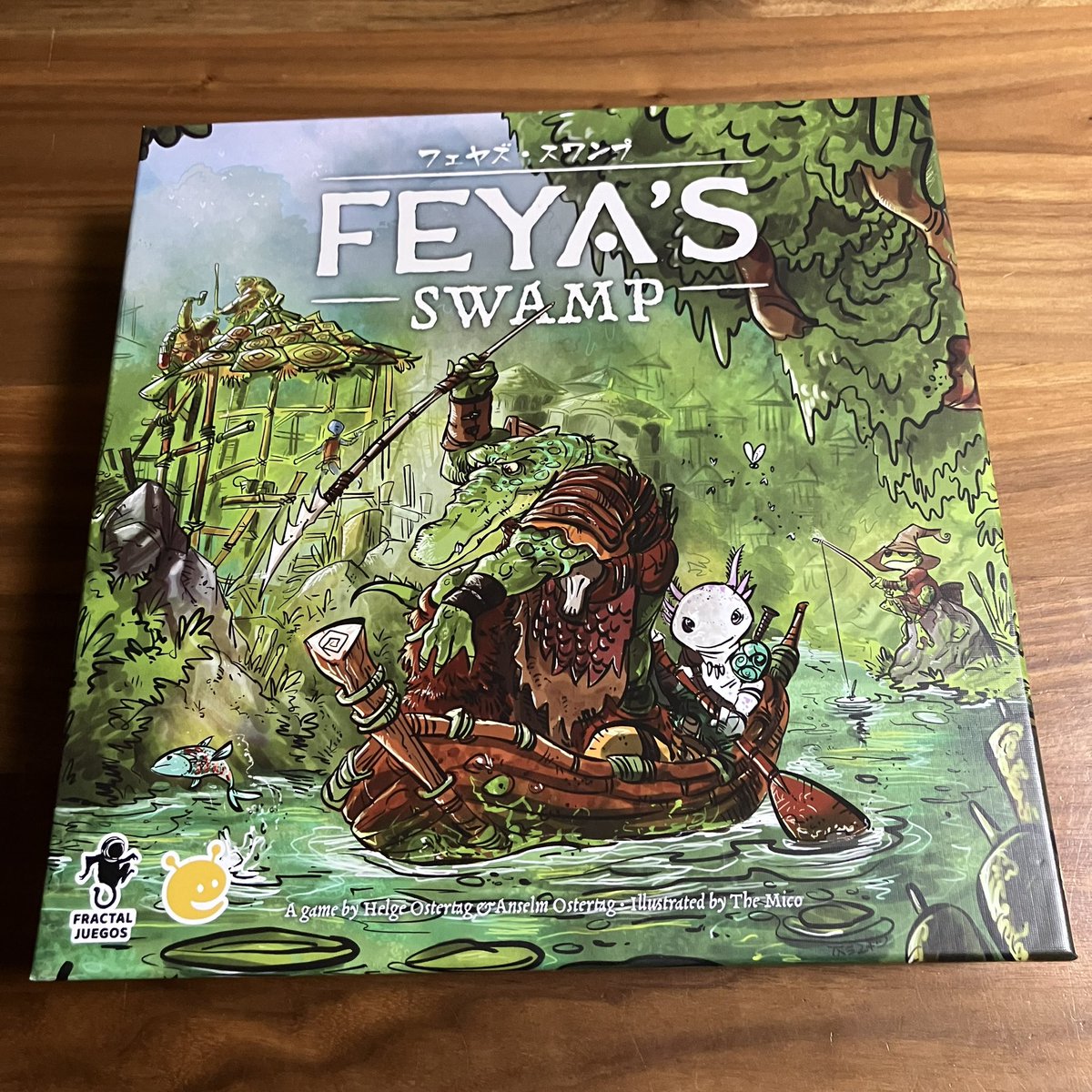 nusfrog's tweet image. ワニ🐊がカエル🐸に蹂躙される💦
『フェヤズ・スワンプ』

テクニックが、戦略がダイレクトに反映するシビアさ❗️ガードレール少なめで、嫁様のカエル軍団に我がワニ族がフルボッコにされました🤣50点以上差を付けられる🐊💦池の覇権はカエルに🐸✨悔しーっ！