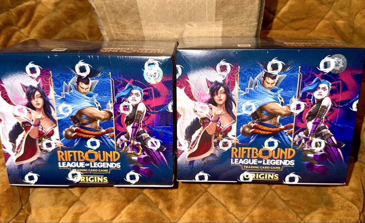 SELLING 2 RIFTBOUND ORIGINS BOOSTER BOXES UNDER MARKET PRICE MARKET  IS $250 each IMY PRICE IS $200 each if you buy both, shipping is free RT  APPRECIATED