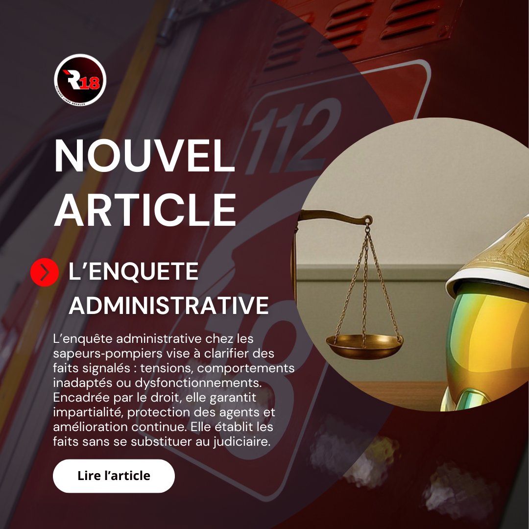 L’enquête administrative n’est pas une sanction. 

Elle sert à clarifier les faits, protéger les agents et proposer des solutions, dans un cadre strictement légal. 

Un outil essentiel pour préserver l’institution et celles et ceux qui la servent.

📎 rescue18.com/comprendre-len…