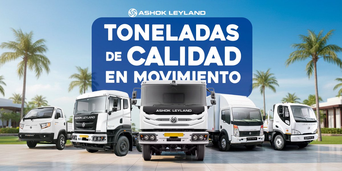 Hechos para rendir, Hechos para durar.
Cada tonelada que mueves con Ashok Leyland viaja con fuerza, eficiencia y calidad comprobada. 🚛💨

#AshokLeylandRD #UnitedMotors #ToneladasDeCalidad

<a href="/juantomasdiazi/">Juan Tomás Díaz</a> <a href="/narendramodi/">Narendra Modi</a> <a href="/IndiainDR/">India in Dominican Republic & Haiti</a> <a href="/RDenIndia/">Dominican Embassy in India</a> <a href="/FRCOMPRESH/">Francisco Comprés H.</a> <a href="/ALIndiaOfficial/">Ashok Leyland</a>