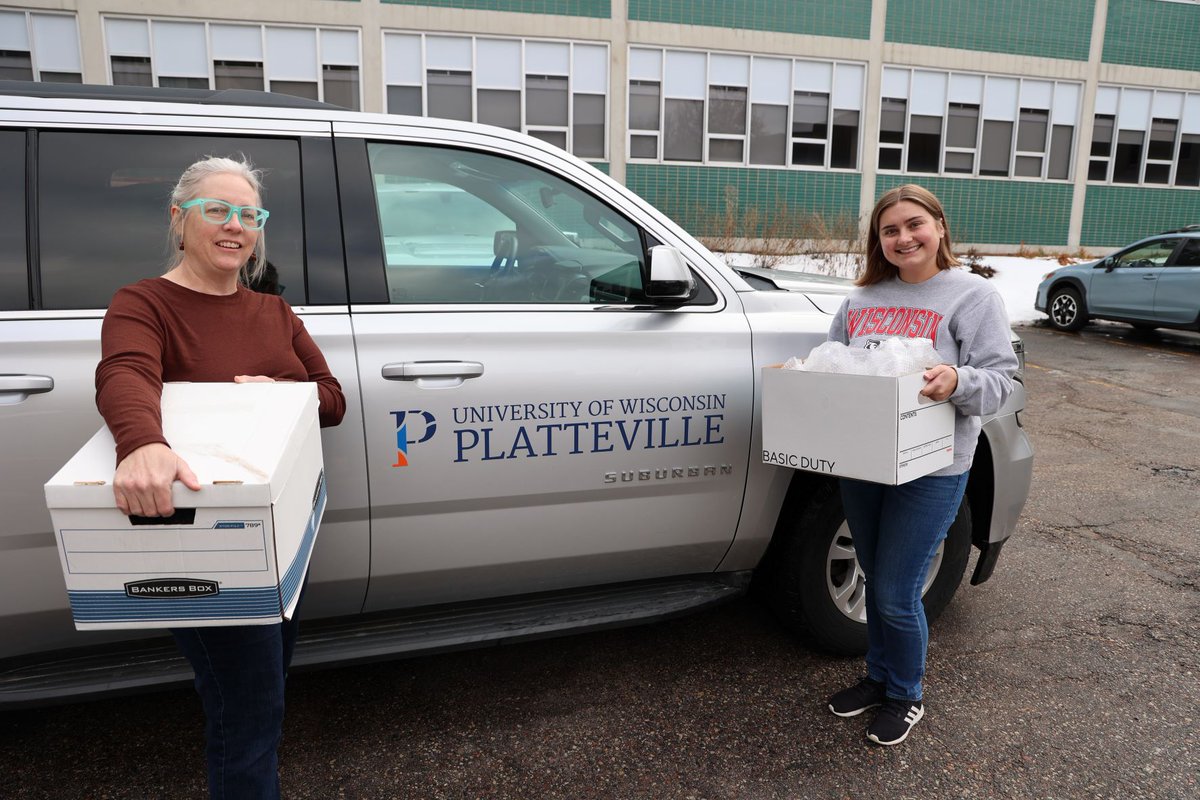 We received some cases and bird specimens for the <a href="/UWSPMuseum/">UWSP Museum</a> this week. Our thanks to Katie Murphy, the Karrmann Library archives coordinator at <a href="/uwplatteville/">UW-Platteville</a>, for going the extra mile(s) to bring them to UWSP!  🚗