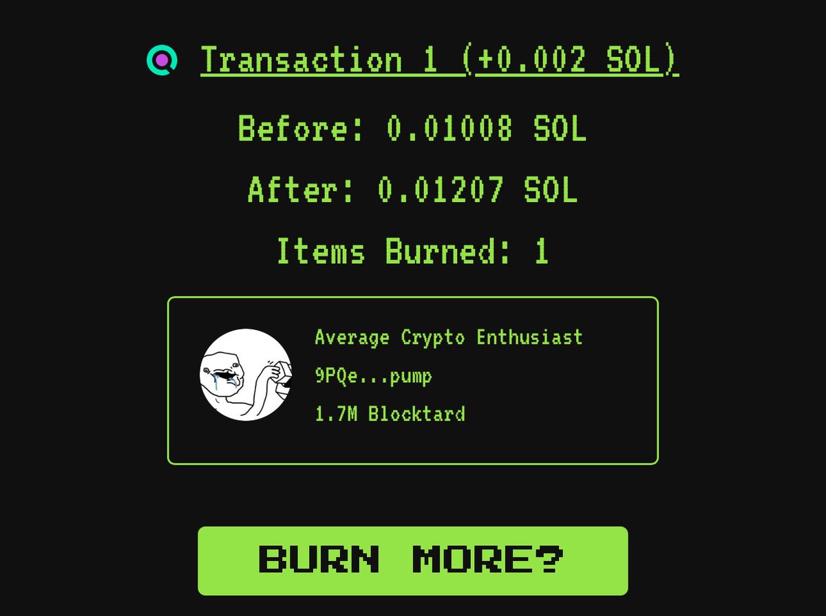 BLOCKTARDED's tweet photo. Another 1.7m $blocktard burned 

Over 1.8% total :B https://t.co/2Ad72UUfp8
