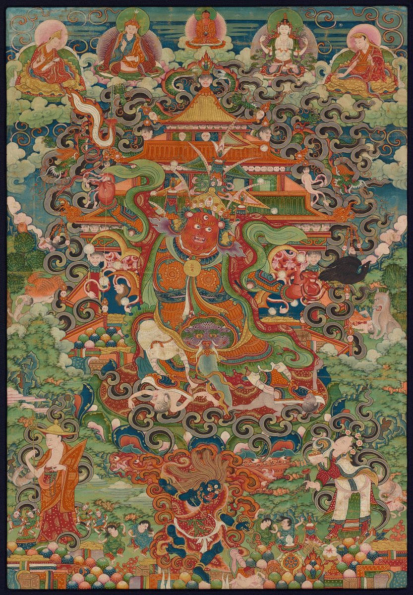 snowlion1949's tweet photo. And after fall of Tangut kingdom(Western Xia), and influx of Tangut refugees into Tibet possibly led to the adoption of the Tangut’s Pehar deity into Tibetan Buddhism, known as Nechung Oracle. Nechung Oracle plays an important role in Tibetan Buddhism till this day. https://t.co/wZAJnCUMCL