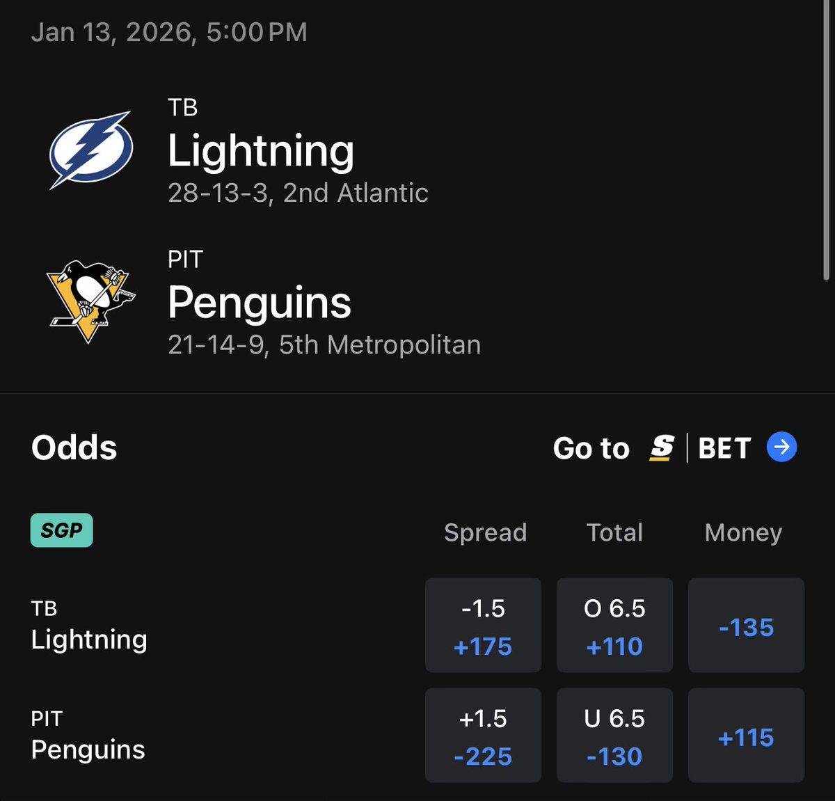 NHL POD? 

11-1 run to start 2026 

Lightning vs Penguins 🏒

Like + RT + Comment

Must be following <a href="/JokerPickz/">JOKER PICKZ 🃏</a>