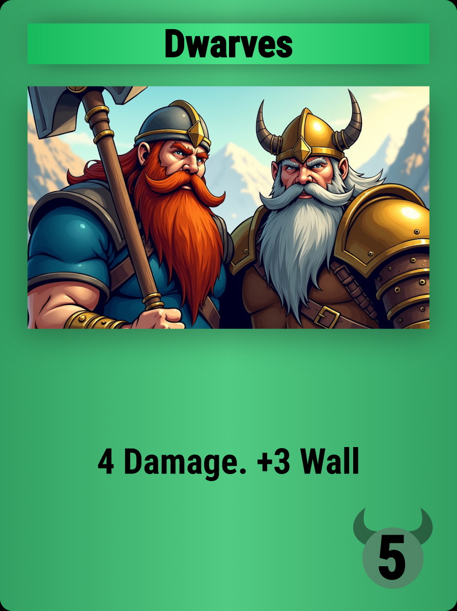 Arcomage: Dwarves

A redesign of the Dwarves card for the browser-based card game Arcomage.

t.me/interplanety/1…

#arcomage #card #cardgame