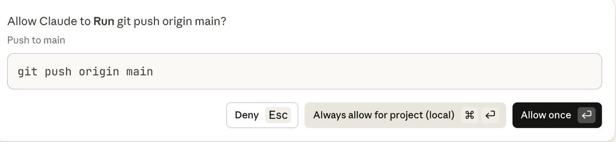 Permission prompt UI