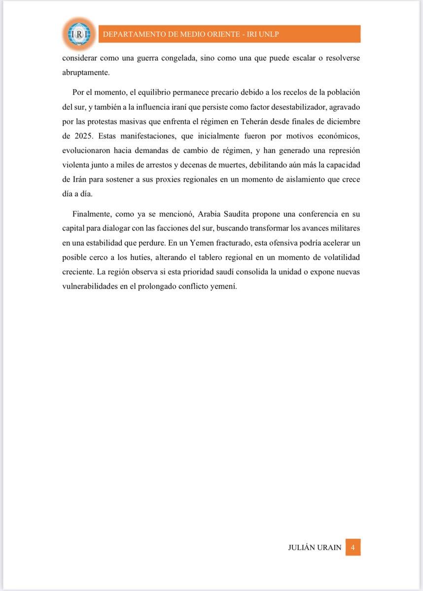 Medio Oriente - UNLP tweet media