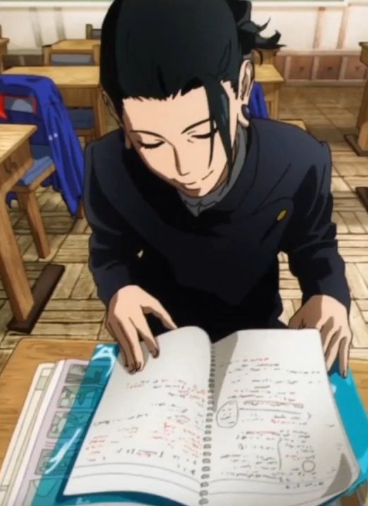 jurassicgojo's tweet image. o suguru estudando com um caderno pasta fichario sei lá bem bonitinho arrumadinho e o satoru só com umas folha véa solta