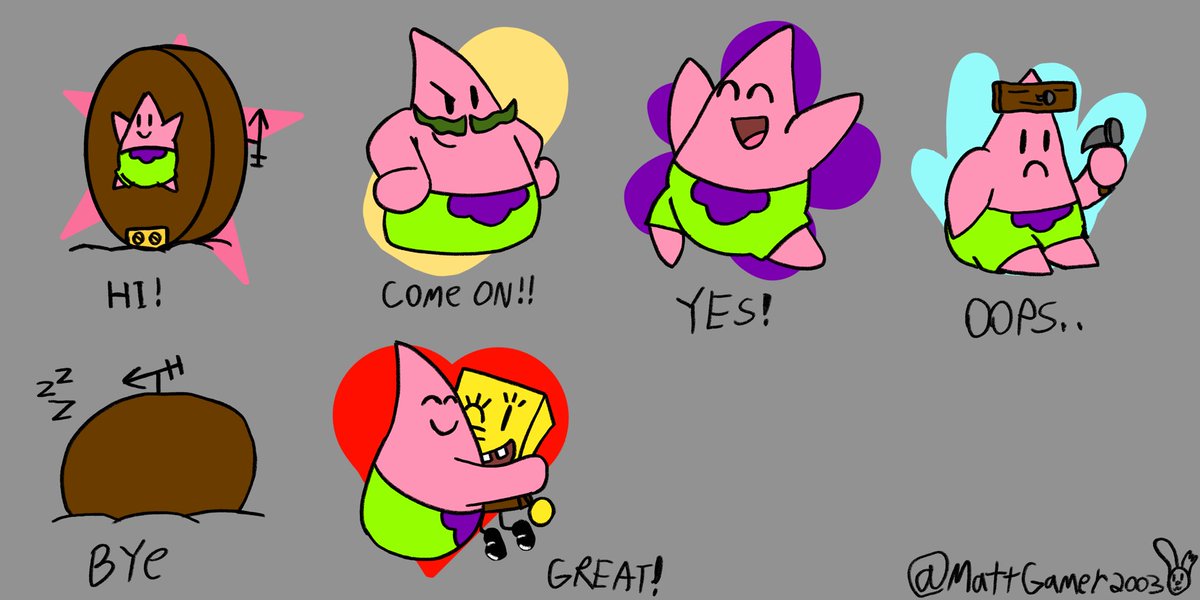 Still really insane that this blew up so fast. But I decided to remake these stickers but closer to the actual “Sketchhog” style of not only SpongeBob, but Patrick too. Hope you guys like them.

#SonicRacingCrossWorlds