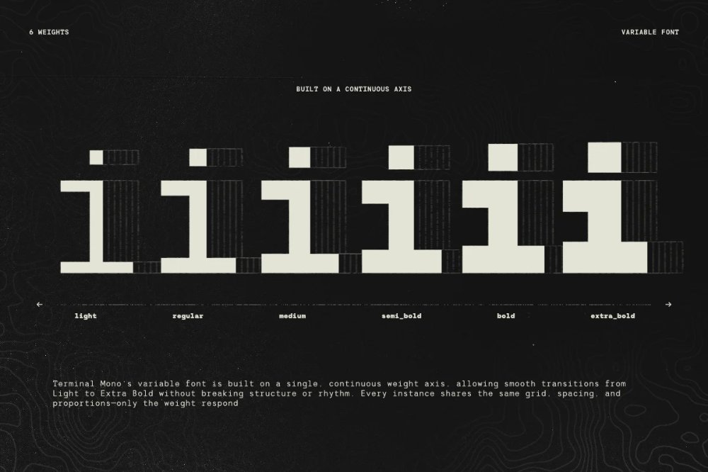 supply_family's tweet image. TRT Terminal Mono by TrueType.

A modern monospace typeface built on a disciplined grid system, designed for clarity and structure.