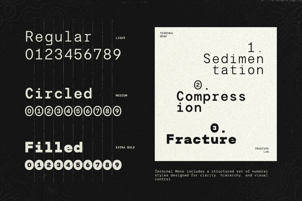 supply_family's tweet image. TRT Terminal Mono by TrueType.

A modern monospace typeface built on a disciplined grid system, designed for clarity and structure.