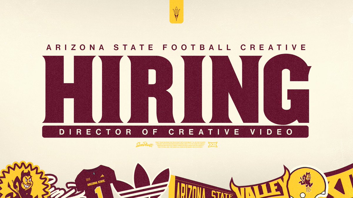We’re hiring a Full-Time Creative role for <a href="/ASUFootball/">Sun Devil Football</a> 🔱📈🎥

Come join an elite culture that is set in one of the country’s premier metropolitan areas! 

DM me if interested!