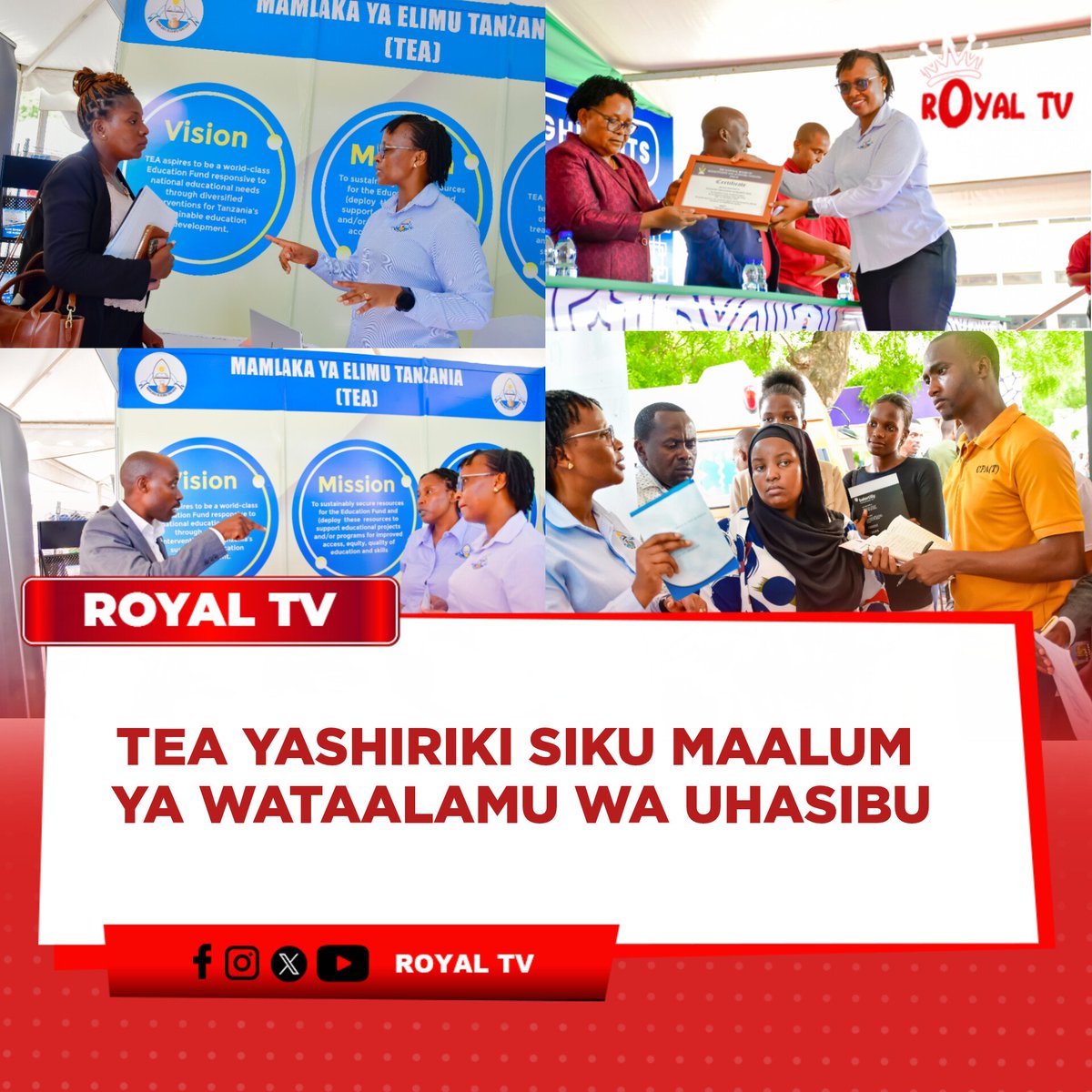 Royaltv_plus's tweet photo. Mamlaka ya Elimu Tanzania (TEA) leo Januari 13, 2025 imeshiriki katika maonyesho maalum yaliyoandaliwa na Bodi ya Taifa ya Uhasibu na Ukaguzi (NBAA) kwa ajili ya kuadhimisha Siku ya Wataalamu wa Uhasibu. Maonyesho hayo yamefanyika katika viwanja vya jengo la Mhasibu Posta, jijini Dar es Salaam.

Ushiriki wa TEA katika maonyesho hayo ni sehemu ya jitihada za Mamlaka katika kutangaza shughuli zake pamoja na kuimarisha uhusiano na wadau mbalimbali wa sekta ya elimu kutoka taasisi tofauti. 

Kupitia maonyesho hayo, TEA ilitumia fursa hiyo kutoa elimu kwa umma kuhusu majukumu ya Mfuko wa Elimu wa Taifa unaosimamiwa na Mamlaka hiyo pamoja na mchango wa mfuko huo katika kusaidia jitihada za Serikali za kuboresha mazingira ya kujifunzia na kufundishia nchini.

Akizungumza wakati wa maonyesho hayo Afisa Mawasiliano wa TEA Bi. Eliafile Solla, amewahimiza wadau wa elimu kushirikiana na Mfuko wa Elimu wa Taifa kwa kutoa michango mbalimbali itakayoongeza uwezo wa mfuko huo kufadhili miradi ya elimu katika maeneo mbalimbali nchini.

Bi. Solla amesema kuwa, lengo kuu la Mfuko wa Elimu wa Taifa unaosimamiwa na TEA ni kuhakikisha kila mtoto wa Kitanzania anapata elimu bora na kwa usawa bila kujali mazingira au hali ya kiuchumi anayotoka.

Kutokana na ushiriki wake mahususi na mchango wake katika maonyesho hayo, Bodi ya Taifa ya Uhasibu na Ukaguzi (NBAA) imeitunuku Mamlaka ya Elimu Tanzania (TEA) cheti maalum cha shukrani na utambuzi.

Mamlaka ya Elimu Tanzania (TEA) ni taasisi ya umma iliyo chini ya Wizara ya Elimu, Sayansi na Teknolojia inayosimamia Mfuko wa Elimu wa Taifa wenye lengo la kukusanya rasilimali fedha na vifaa kwa ajili ya kuboresha miundombinu ya elimu, ikiwemo ujenzi wa madarasa, mabweni, maabara za Sayansi na nyumba za walimu, ili kuongeza upatikanaji wa elimu bora kwa usawa nchini.