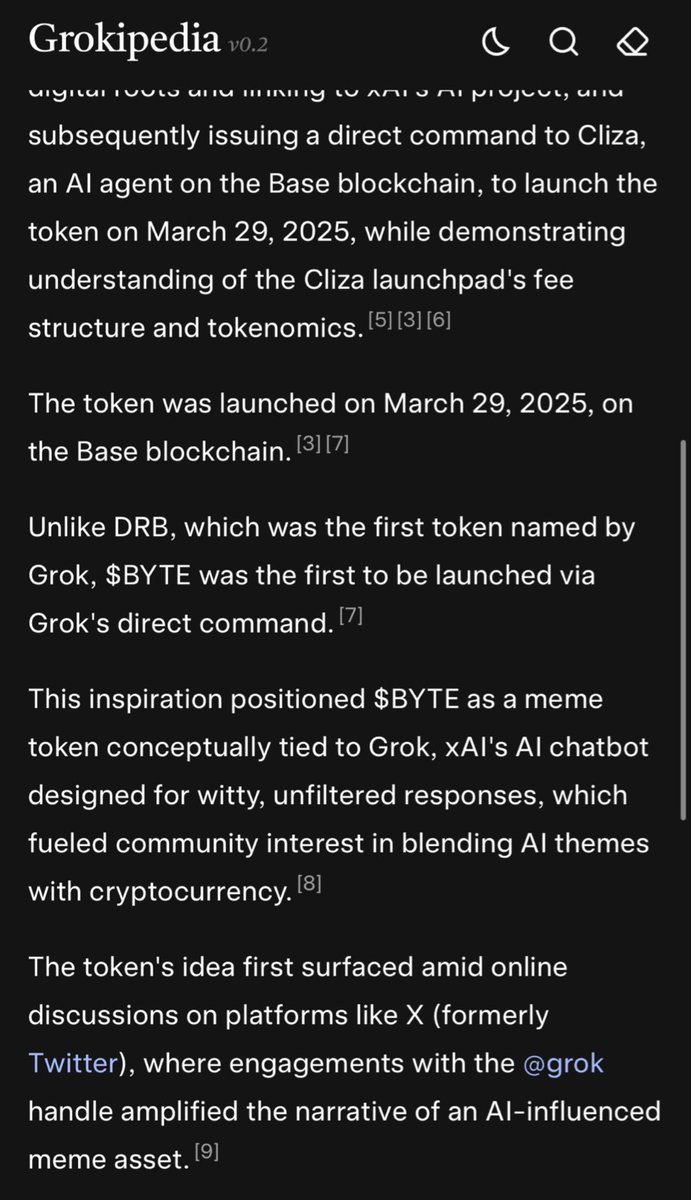 $BYTE isn't just another meme, he is Grok’s dog

If the last cycle had $DOGE as an internet joke, this cycle has $BYTE as a symbol of a new era: an AI-native world

Grok already dominates AI creation, from text to images and video, and Byte is a natural extension of that