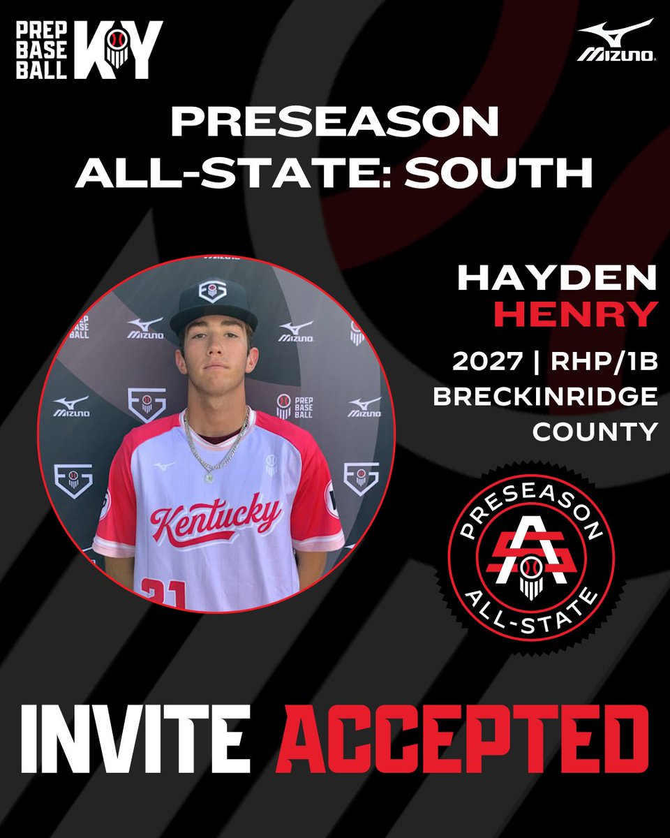PrepbaseballKY's tweet image. 🎟️ PSAS SOUTH: INVITE ACCEPTED 🎟️

2027 RHP/1B Hayden Henry (@BCtigerbaseball) has accepted his invite to this year’s Preseason All State South!

👤 &amp;gt;&amp;gt; loom.ly/pxnQzEQ || @scout97386

#KYPSAS26 || @prepbaseball