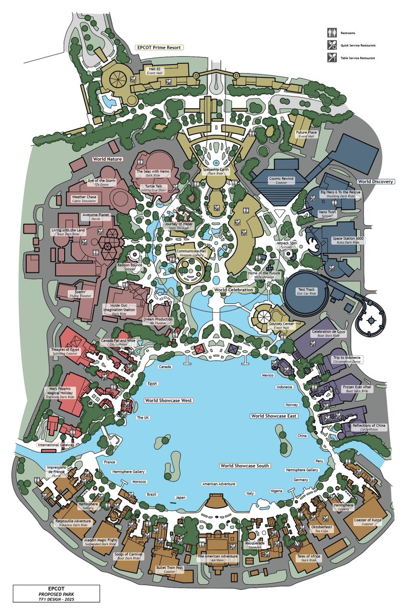 EPCOT EXPANSION PLAN

In this concept, I've added new pavilions in both halves of the park with the goal of strengthening the innovation and cultural themes of the park, while also adding capacity and some relevant IPs. Plus a hotel!

Read more here: imagineerlanddesign.wordpress.com/2026/01/13/epc…