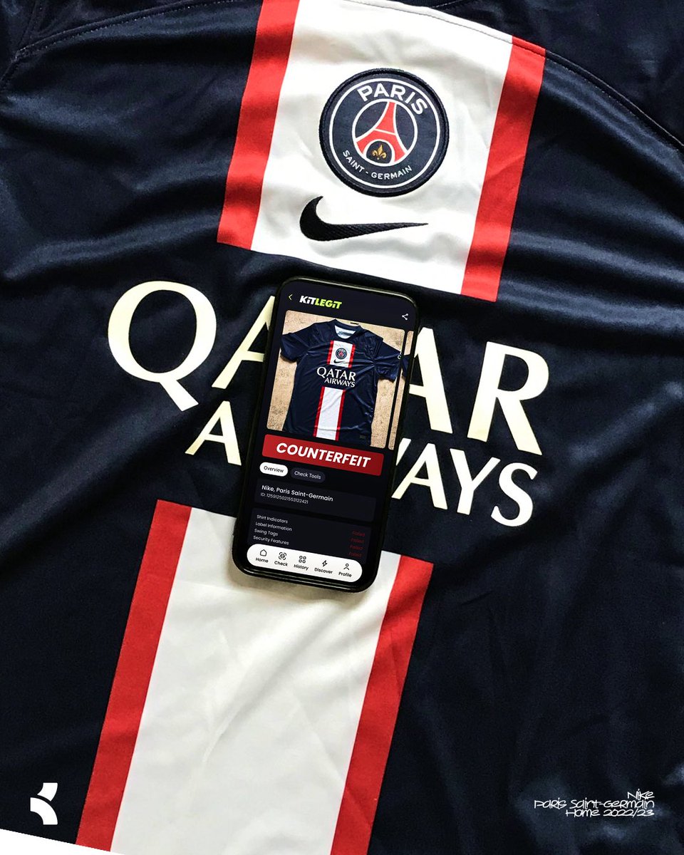 Looks match-ready. Scans fake. ❌🇫🇷

This PSG kit might fool a collector, but it didn't fool our data.

Don't guess with your money. Get the truth in seconds.

Download KitLegit ⬇️
kitlegit.co

#PSG #KitLegit #FootballShirts