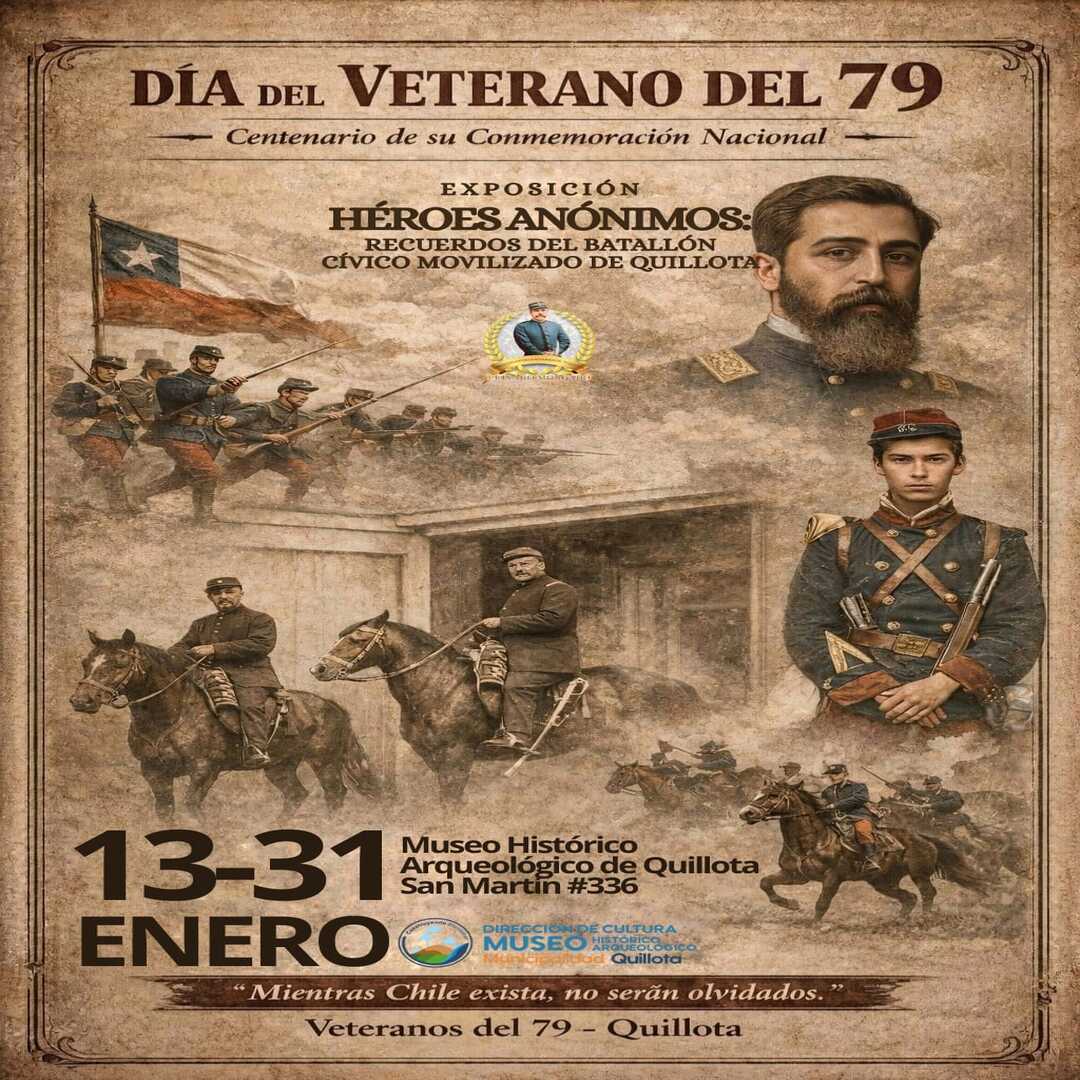 INAUGURACIÓN "HÉROES ANÓNIMOS: Recuerdos del Batallón Cívico Movilizado de Quillota".
Hoy 13 de enero a las 19:00 horas, inauguramos una nueva exposición temporal de la Fundación Histórica Veteranos del ´79 Quillota.
