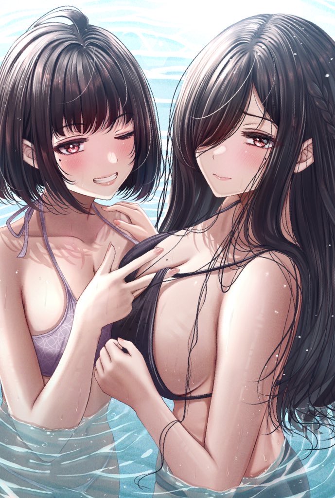 姉妹とプール💜 